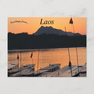 Solnedgång i Luang Prabang Laos Vykort