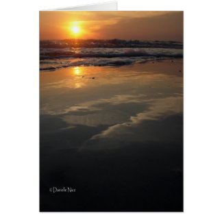 Solnedgång i marschkort hälsningskort
