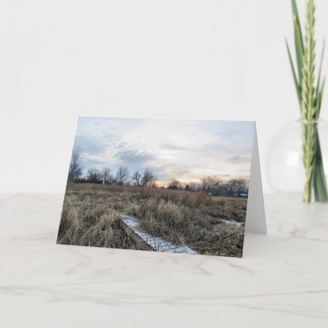 Solnedgång i Marsh Birthday Card Tack Kort (Framsida)