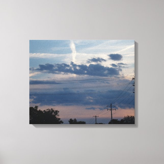 Solnedgång i mittpunkten canvastryck (Framsida)