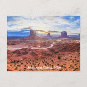 Solnedgång i Monument Valley, Utah Vykort