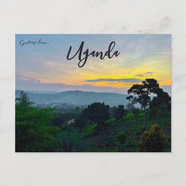 Solnedgång i Muyenga Katerera Uganda Vykort (Framsida)