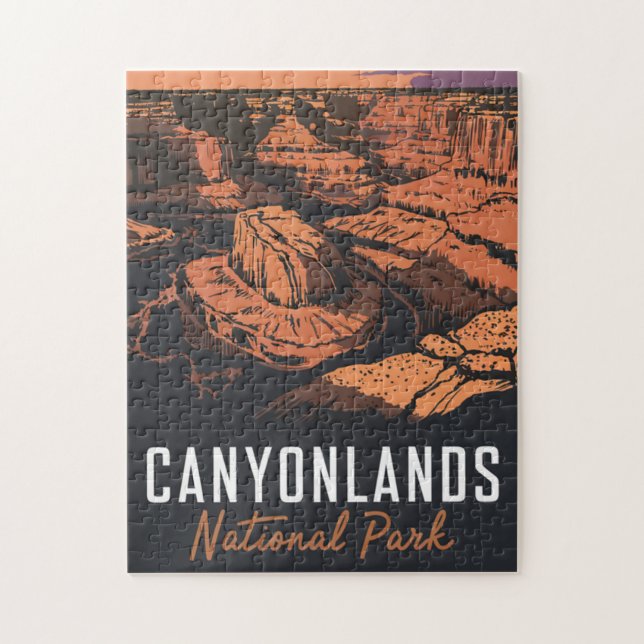 Solnedgång i nationalparken Canyonlands Pussel (Vertikal)