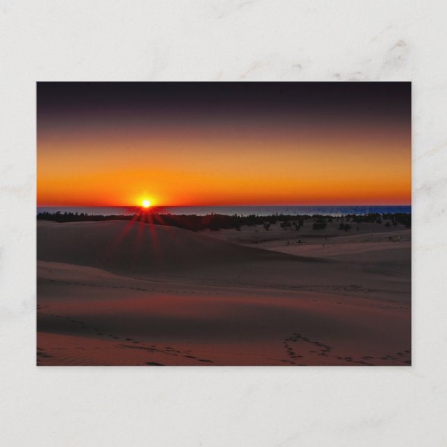 Solnedgång i nationalparken Silver i Sjö, Michigan Vykort (Framsida)