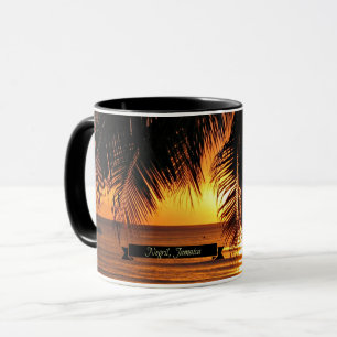 Solnedgång i Negril, Jamaica Mugg