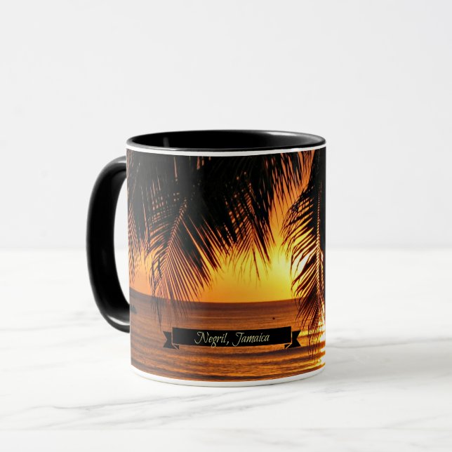 Solnedgång i Negril, Jamaica Mugg (Framsida vänster)