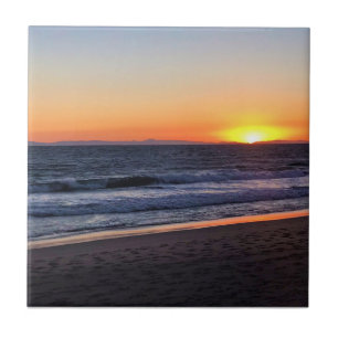 Solnedgång i Newport Beach, Kalifornien Kakelplatta