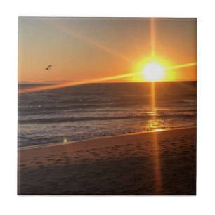 Solnedgång i Newport Beach, Kalifornien Kakelplatta