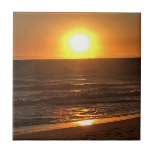 Solnedgång i Newport Beach, Kalifornien Kakelplatta