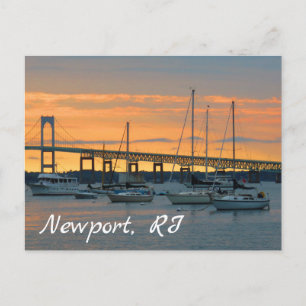 Solnedgång i Newport, Rhode island Vykort