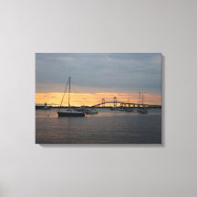 Solnedgång i Newport, RI - Canvas