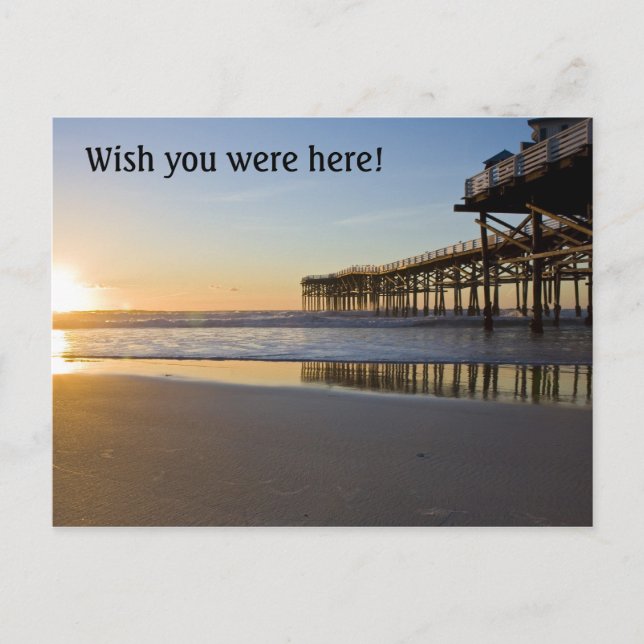 Solnedgång i Ocean Pier Vykort (Framsida)