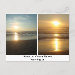Solnedgång i Ocean Shores Washington Vykort