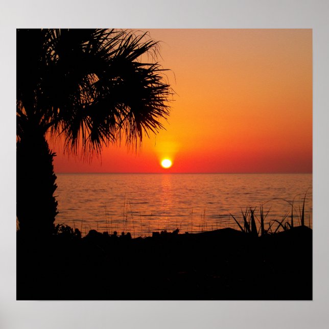 Solnedgång i oceanen poster (Framsidan)