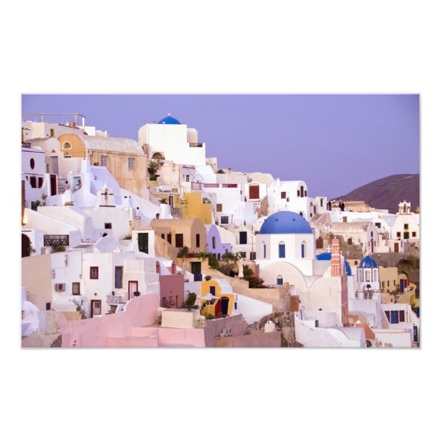 Solnedgång i olja, Santorini 2 Fototryck (Framsidan)