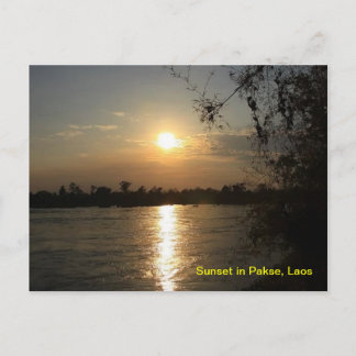 Solnedgång i Pakse Vykort