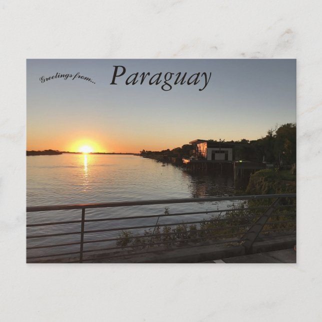 Solnedgång i Paraguay Vykort (Framsida)