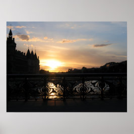 Solnedgång i Paris Poster