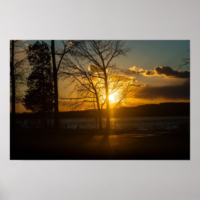 Solnedgång i Peace Valley Park Poster (Framsidan)