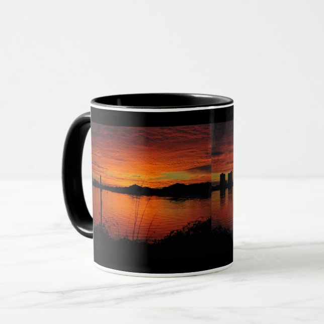 Solnedgång i Pensacola Beach Mugg (Framsida vänster)