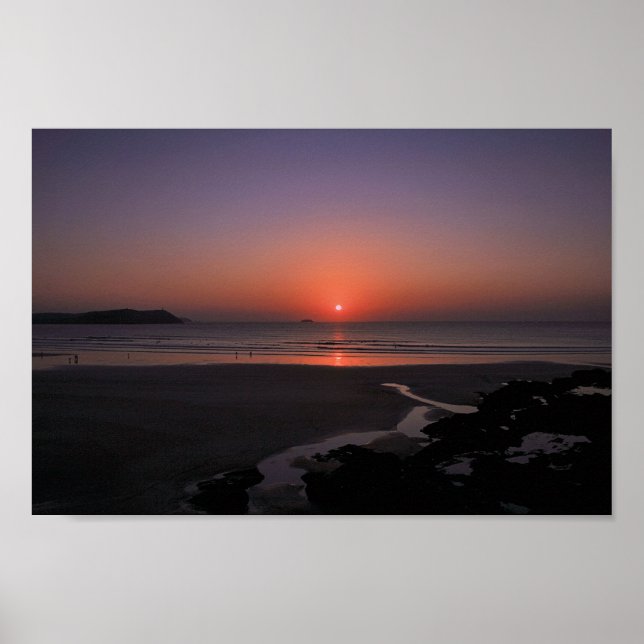 Solnedgång i Polzeath Poster (Framsidan)