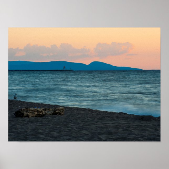 Solnedgång i Porcupine-bergen, Michigan Poster (Framsidan)