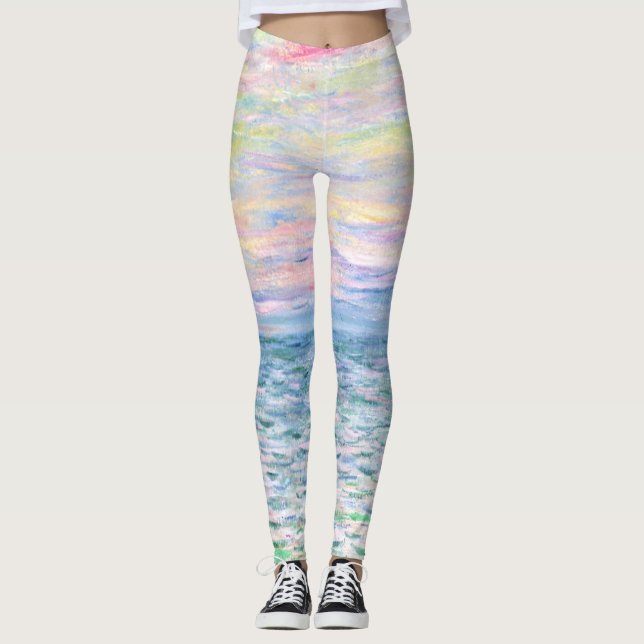 Solnedgång i Pourville av Monet Leggings (Framsida)