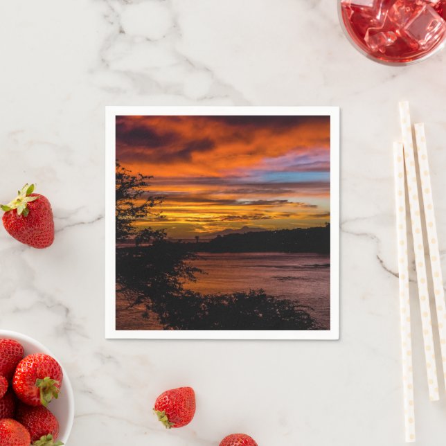 Solnedgång i Praia, Kap Verde Pappersservett (Insitu)