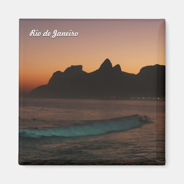 "Solnedgång i Rio de Janeiro"-kylskåp Magnet (Framsidan)