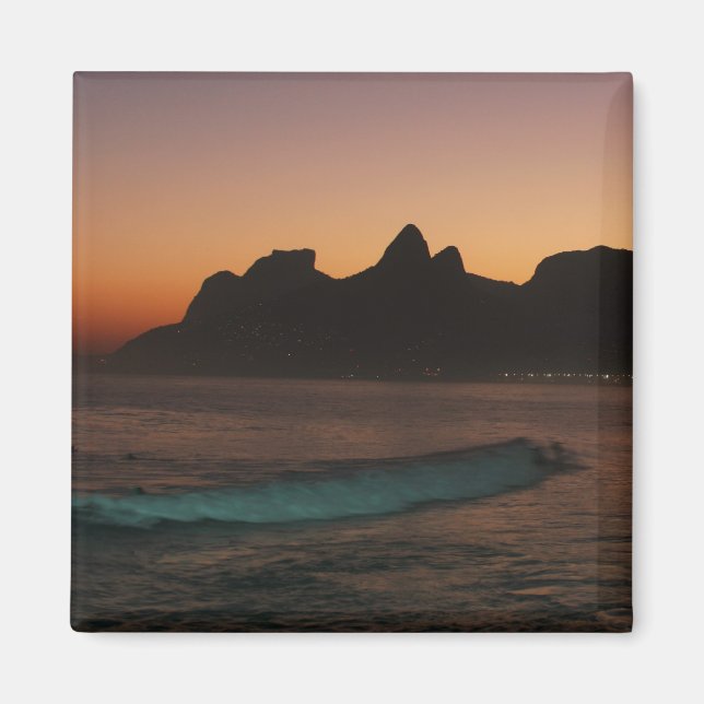 "Solnedgång i Rio de Janeiro"-kylskåp Magnet (Framsidan)