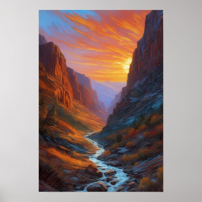 Solnedgång i Rocky Canyon Poster (Framsidan)
