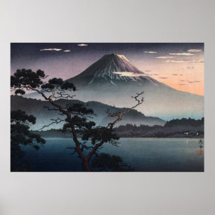 Solnedgång i Saiko Sjö av Tsuchiya Koitsu Poster