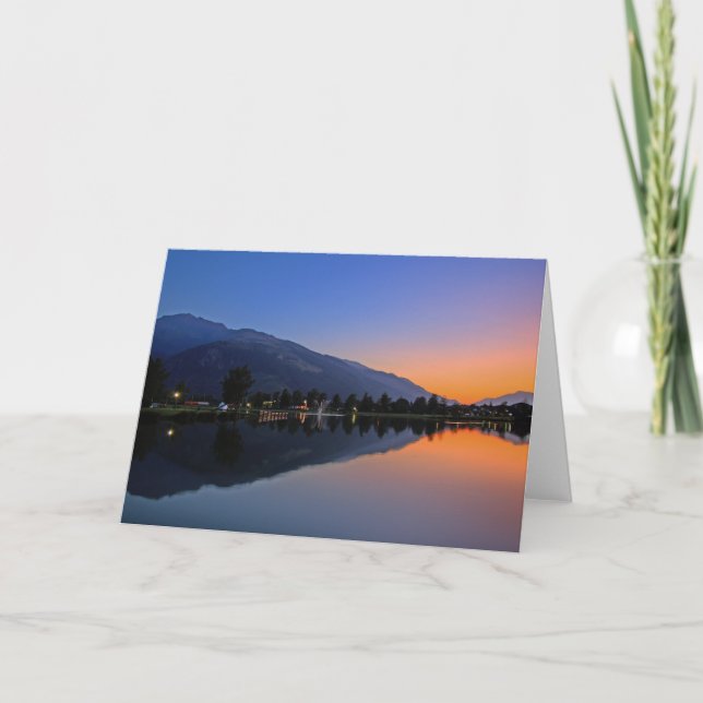 Solnedgång i Salzburg Uttendorf Kort (Framsida)