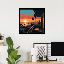 SOLNEDGÅNG I SANTA MONICA #1