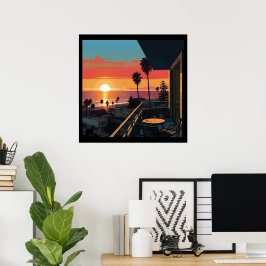 SOLNEDGÅNG I SANTA MONICA #1 POSTER