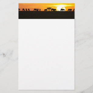 Solnedgång i Serengeti Brevpapper