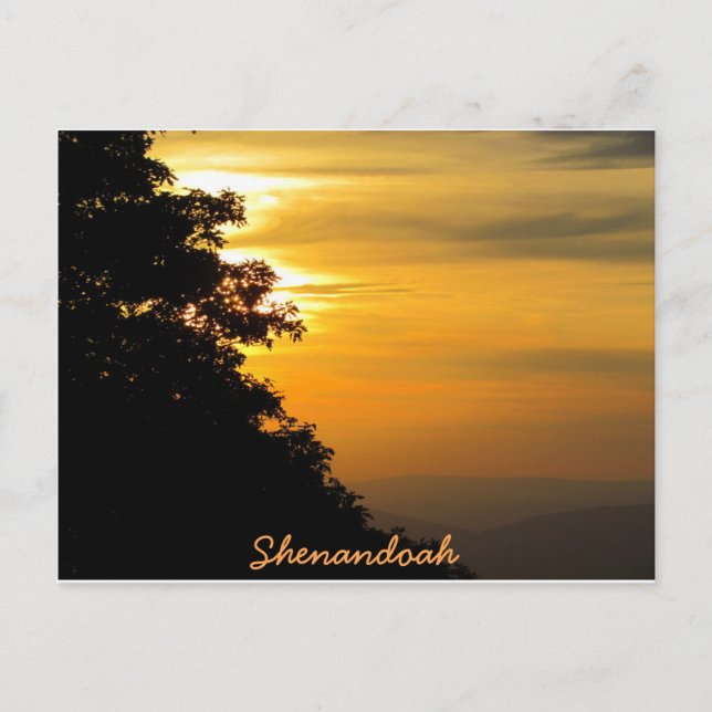 Solnedgång i Shenandoah Vykort (Framsida)