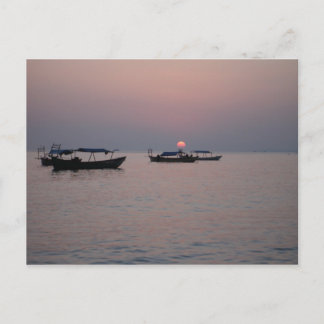 Solnedgång i Sihanoukville, Kambodja Vykort