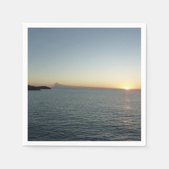 Solnedgång i Sjölandskapet på ön Antigua II Pappersservett (Framsidan)
