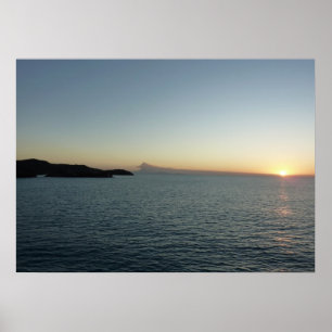Solnedgång i Sjölandskapet på ön Antigua II Poster