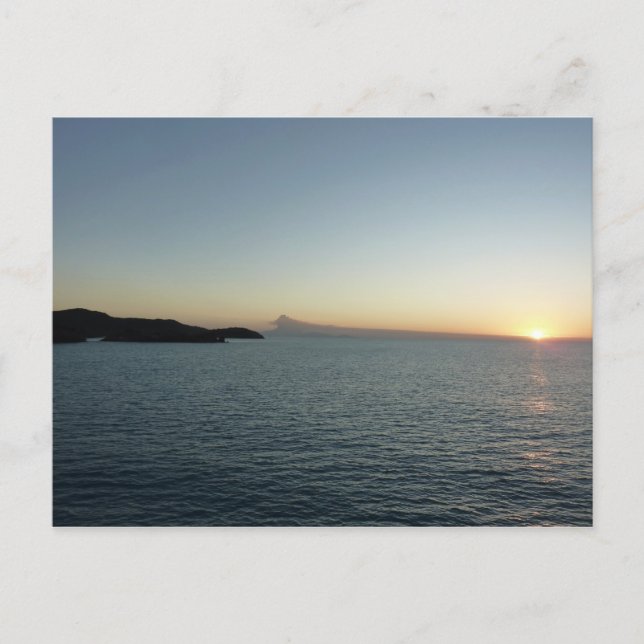 Solnedgång i Sjölandskapet på ön Antigua II Vykort (Framsida)
