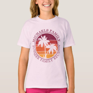 Solnedgång i sommarfamiljen Handflatan Träd Cute T Shirt
