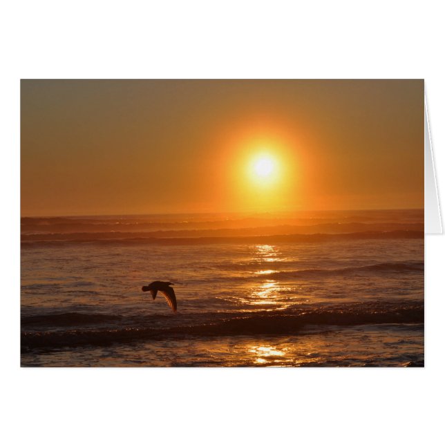 Solnedgång i Stilla havet Hälsningskort (Framsidan Horizontal)