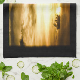 Solnedgång i Stilla havet Kökshandduk