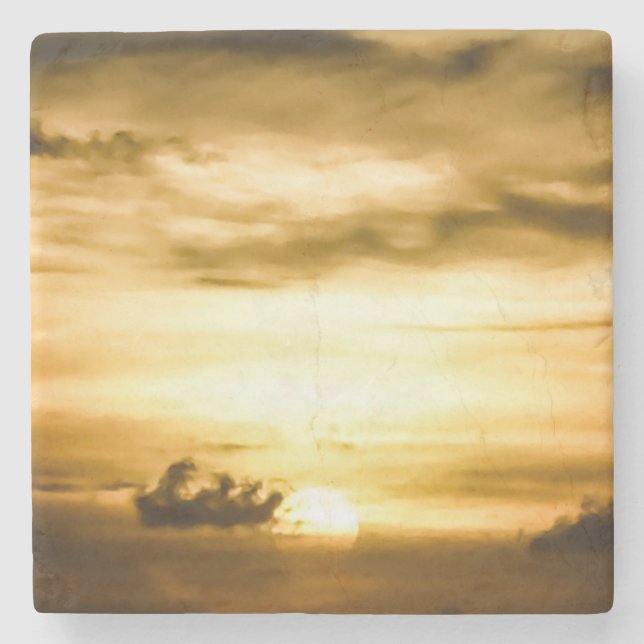 Solnedgång i Stilla havet Stenunderlägg (Framsidan)