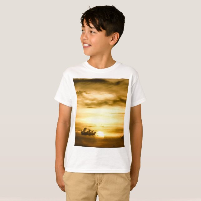 Solnedgång i Stilla havet T Shirt (Hel framsida)