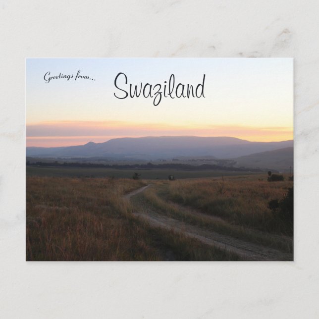 Solnedgång i Swaziland Vykort (Framsida)