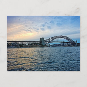 Solnedgång i Sydney Harbour Bridge - Australien Vykort