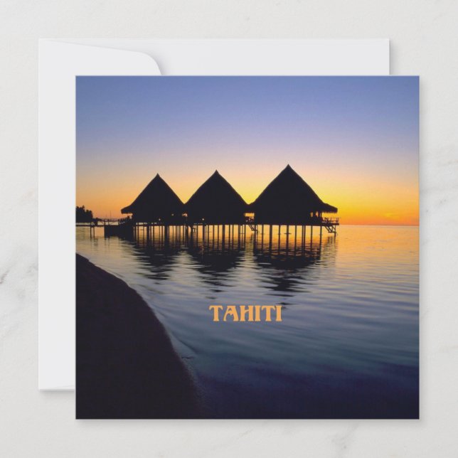 Solnedgång i Tahiti Kort (Framsida)