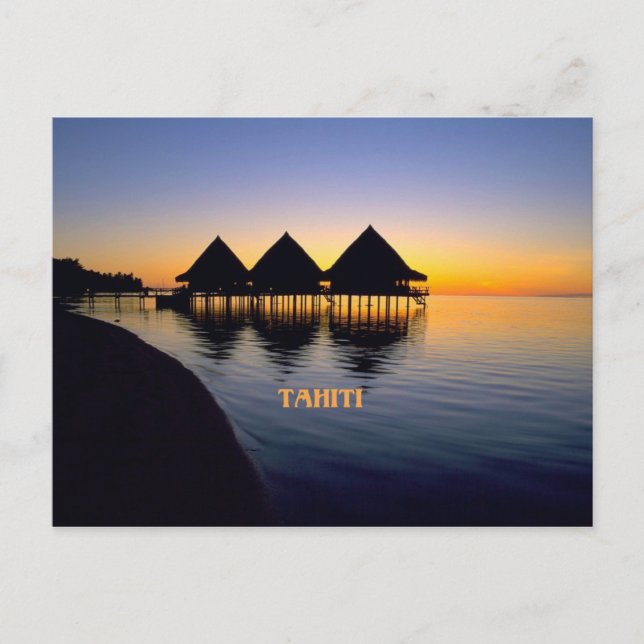 Solnedgång i Tahiti Vykort (Framsida)